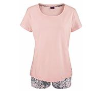 Shorty BUFFALO, Damen, Gr. 40/42, rosa, Single Jersey, Obermaterial: 100% Baumwolle, gemustert, unifarben, Basic, Basic kurz, Rundhals, eingesetzt, Homewear-Sets Shorty, mit gemusterter Shorts und sof