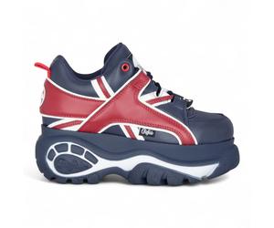 Buffalo Damen-Sneaker mit klobiger Plateausohle, blau-rot - 1339-14 EU40