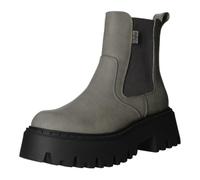 Chelseaboots BUFFALO "Aspen Chelsea", Damen, Gr. 38, grau, Nubuklederimitat, Schuhe, Plateauboots, Schlupfboots, Stiefelette mit Stretch und Profilsohle (37962601-38) grau