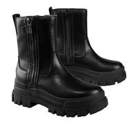 Bikerboots BUFFALO "Aspha Bootie Zip", Damen, Gr. 40, schwarz, Lederimitat, Schuhe Bikerboots, Plateauboots, Stiefelette mit Memory Foam Innensohle (32123919-40) schwarz