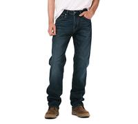 Buffalo David Bitton Herren Relaxed Straight Leg Driven Jeans, Gekräuseltes und geschliffenes Indigo, 32W / 32L