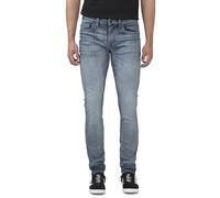 Buffalo David Bitton Herren Skinny Max Jeans, Whiskered and Contrasted Indigo, 38W / 32L