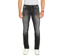Buffalo David Bitton Herren Slim Ash Jeans, Dunkles und sandfarbenes Schwarz, 34W / 32L