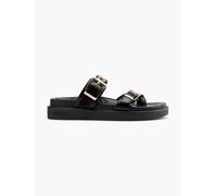 Buffalo Flache Pantolette Schwarz, Damen, Größe: 39, Material: PU/Synthetik