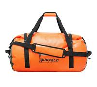 Buffalo Gear Wasserdichte Reisetasche, 40 l, 60 l, 80 l, Roll-Top, strapazierfähig, wasserdicht, Reisetasche für Kajakfahren, Rafting, Bootfahren, Angeln, Camping, Orange/Abendrot im Zickzackmuster