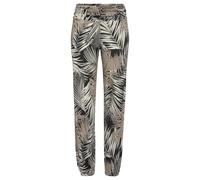 Haremshose BUFFALO, Damen, Gr. 44/46, N-Gr, schwarz (schwarz blätterdruck), Web, Obermaterial: 100% Viskose, bedruckt, bequem lang, Hosen Haremshose, mit gerafftem Umschlagbund (93549721-44) schwarz b