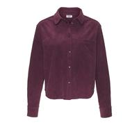 Hemdbluse BUFFALO, Damen, Gr. 46, aubergine, Cord, Obermaterial: 100% Polyester, unifarben, figurumspielend hüftlang, Rundhals, Ärmel mit Ärmelschlitz 2-Knopf-Manschette, Blusen Hemdbluse, aus weicher