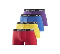 Boxer BUFFALO "Boxershorts für Herren", Herren, Gr. L, bunt (rot, gelb, blau, lila), Jersey, Obermaterial: 95% Baumwolle, 5% Elasthan, unifarben, körpernah, Unterhosen, aus Baumwoll-Mix (747950-L) rot