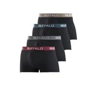 Boxer BUFFALO "Boxershorts für Herren", Herren, Gr. S, 4 Stk., schwarz, Jersey, Obermaterial: 95% Baumwolle, 5% Elasthan, unifarben, körpernah, Unterhosen, aus Baumwoll-Mix (709745-S) schwarz