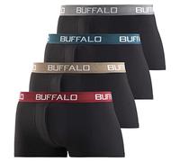 Buffalo Herren Hipster Boxershorts (DE/NL/SE/PL, Alphanumerisch, M, Regular, Regular, 4 x schwarz)