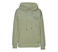 Hoodie BUFFALO, Damen, Gr. 32/34, grün (moosgrün), angeraute Sweatware, Obermaterial: 60% Baumwolle, 40% Polyester, unifarben, casual, bequem lang, Langarm Rippbündchen, Sweatshirts, mit Statement Dru