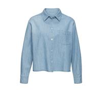Jeansbluse BUFFALO, Damen, Gr. 34, blau, Denim/Jeans, Obermaterial: 100% Baumwolle, washed, figurumspielend taillenbedeckt, 1-Knopf-Manschette, Blusen Jeansbluse, mit Brusttasche, Hemdbluse, Denim, ca