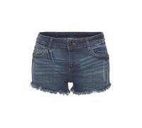 Buffalo Jeanshotpants mit Fransen am Saum, blue-washed