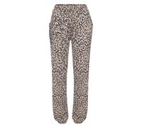 Jerseyhose BUFFALO, Damen, Gr. 42, N-Gr, schwarz (schwarz, taupe bedruckt), Jersey, Obermaterial: 100% Viskose, bedruckt, figurumspielend lang, Hosen Jerseyhose, mit Alloverprint, sommerliche Schlupfh