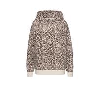 Kapuzenpullover BUFFALO, Damen, Gr. 48/50, beige leo, Obermaterial: 60% Baumwolle, 40% Polyester, animal-print, bedruckt, bequem hüftlang, Rippbündchen, Pullover Kapuzenpullover, in Leo-Optik (5216124