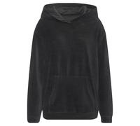 Kapuzenpullover BUFFALO, Damen, Gr. 44/46, schwarz, Cord, Obermaterial: 62% Baumwolle, 36% Polyester, 2% Elasthan. Kapuzenfutter: 100% Polyester, unifarben, bequem hüftlang, Pullover Kapuzenpullover,