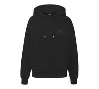 Kapuzenpullover BUFFALO, Damen, Gr. 48/50, schwarz, Sweatware, Obermaterial: 60% Baumwolle, 40% Polyester. Kapuzenfutter: 60% Baumwolle, 40% Polyester, unifarben, bestickt, casual, bequem hüftlang, Ru