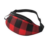 Buffalo Karierte Bauchtasche für Herren und Damen, wasserdichte Sport-Hüfttasche, modische Gürteltasche, Umhängetasche, Hüfttasche mit verstellbarem Riemen, große Schultertasche, Geldbörse für Reisen