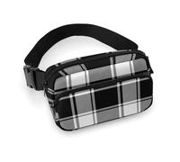 Buffalo Karo Bauchtasche für Damen, modische Gürteltasche, kariert, Weiß / Schwarz