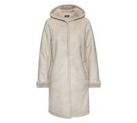 Lederimitatmantel BUFFALO Gr. 38, beige, Damen, Stoff, Obermaterial: 100% Polyester. Futter: 100% Polyester, unifarben, Mäntel, mit Kapuze, Teddyfutter, Wintermantel (72809502-38) beige