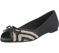 Buffalo London 210-5228 NUBUCK RAFFIA BLACK 38 117213 Damen Ballerinas
