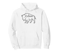 Buffalo Love Line Art Minimalist Nature Lover Bison Love Pullover Hoodie