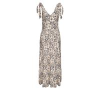 Maxikleid BUFFALO "in lockerem Schnitt mit gestuftem Rockteil und Blumendruck", Damen, Gr. 38, N-Gr, rosa (rosé, marine bedruckt), Jersey, Obermaterial: 100% Viskose, bedruckt, figurumspielend lang, t