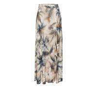 Maxirock BUFFALO "mit Schlitz vorne seitlich und Alloverdruck", Damen, Gr. 34, beige (sand bedruckt), Jersey, Obermaterial: 100% Viskose, bedruckt, figurumspielend lang, Röcke Maxirock, langer Sommerr
