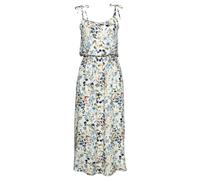 Midikleid BUFFALO, Damen, Gr. 38, N-Gr, blau (creme, blau bedruckt), Web, Obermaterial: 100% Viskose, bedruckt, geblümt, modisch, figurumspielend knöchelfrei, Rundhals, ohne Ärmel, Kleider, Topseller