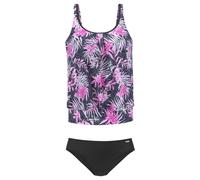Oversize-Tankini BUFFALO, Damen, Gr. 40, N-Gr, blau (marine, pink), Obermaterial: 82% Polyamid, 18% Elasthan. Futter: 100% Polyester. Miedereinsatz: 82% Polyamid, 18% Elasthan, Bikini-Sets, im Musterm