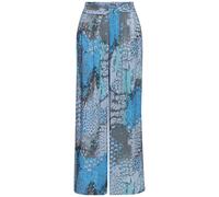 Palazzohose BUFFALO, Damen, Gr. 38, N-Gr, blau (blau bedruckt), Web, Obermaterial: 100% Viskose, bedruckt, animal-print, modisch, figurumspielend lang, Hosen, mit Animalprint und elastischem Bund, Sch