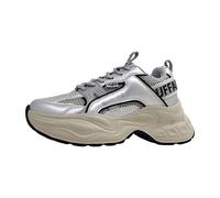 Buffalo para Damenschuhe Sportive Schnürer Silber Freizeit, Schuhgröße:37 EU