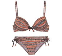 BUFFALO Push-Up-Bikini Damen braun bedruckt Gr.36 Cup A