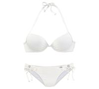 Buffalo Push-Up-Bikini, mit modischer Struktur 38, Cup A beige Damen Push-Up-Bikini Neckholder Bikinis Damenbademode 38, Cup A creme