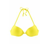 Push-Up-Bikini-Top BUFFALO "Happy", Damen, Gr. 40, Cup A, gelb, Microfaser, Polyamid, unifarben, Bikini-Oberteile, in mehreren Trendfarben (504820-40) gelb