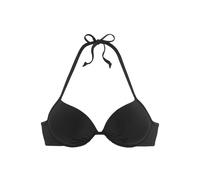 Push-Up-Bikini-Top BUFFALO "Happy", Damen, Gr. 38, Cup D, schwarz, Microfaser, Polyamid, unifarben, Bikini-Oberteile, in mehreren Trendfarben (505903-38) schwarz