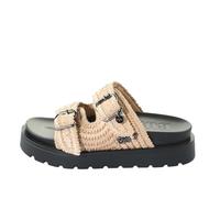 Pantolette BUFFALO, Damen, Gr. 38, creme, Textil, Strukturmuster, Schuhe Pantolette, Sommerschuh, Mules, Strandschuh, Schlupfschuh in Ethno-Optik (12728319-38) creme