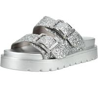 Pantolette BUFFALO "Buffalo Pantoletten Lederimitat", Damen, Gr. 41, silber, Lederimitat, Schuhe Pantolette (66279757-41) silber