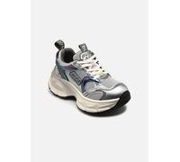Plateausneaker BUFFALO "RIDR ONE", Damen, Gr. 41, grau, silberfarben, grün, Lederimitat, Synthetik, Textil, kontrastfarbene Details, Schuhe Plateausneaker, Halbschuh, Schnürschuh, Chunky-Sneaker mit t