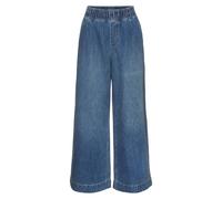 Schlupfhose BUFFALO, Damen, Gr. 46, N-Gr, blau, Web, Obermaterial: 63% Baumwolle, 29% Lyocell, 8% Polyester, unifarben, figurumspielend lang, Hosen Schlupfhose, mit Kontrastnähten, modische Jeans, wei