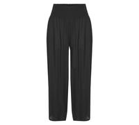 Schlupfhose BUFFALO, Damen, Gr. 46, N-Gr, schwarz, Web, Obermaterial: 100% Viskose, unifarben, figurumspielend knöchellang, Hosen, mit bequemem Smokbund und Schlitz am Bein, Stoffhose, Strandhose (796