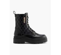 Buffalo Schnürboots Schwarz, Damen, Größe: 36, Material: PU/Textil