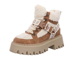 Buffalo - Schnürstiefelette klassisch, mit Absatz ab 25mm beige - Gr. - 41