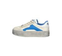Sneaker BUFFALO "Buffalo Sneaker Lederimitat", Damen, Gr. 36, blau (weiß, blau), Lederimitat, casual, Schuhe (28458523-36) weiß, blau