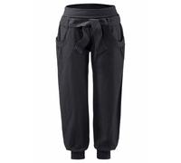 Buffalo Strandhose aus Leinen-Mix, schwarz