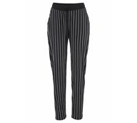 Strandhose BUFFALO, Damen, Gr. 34, N-Gr, schwarz-weiß (schwarz, weiß, gestreift), Jersey, Obermaterial: 100% Viskose, bedruckt, normal lang, Hosen Strandhose, mit Streifendruck, bequeme Schlupfhose, J