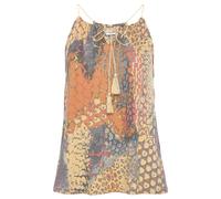 Strandtop BUFFALO, Damen, Gr. 36/38, bunt (orange, blau bedruckt), Jersey, Obermaterial: 100% Viskose, bedruckt, modisch, figurumspielend hüftlang, amerikanischer Ausschnitt, ohne Ärmel, Tops, mit Ani