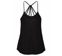 Strandtop BUFFALO, Damen, Gr. 32/34, schwarz, Jersey, Obermaterial: 95% Viskose, 5% Elasthan, unifarben, modisch, figurumspielend hüftlang, Rundhals, ohne Ärmel, Tops, mit raffinierter Rückenlösung, D