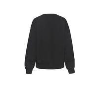 Sweater BUFFALO, Damen, Gr. 32/34, schwarz, Sweatware, Obermaterial: 60% Baumwolle, 40% Polyester, unifarben, casual, bequem hüftlang, Rundhals, Langarm Rippbündchen, Sweatshirts, mit aufwendiger Stic