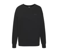 Sweater BUFFALO, Damen, Gr. 36/38, schwarz, Sweatware, Obermaterial: 60% Baumwolle, 40% Polyester, unifarben, bestickt, modisch, normal hüftlang, Rundhals, Langarm Rippbündchen, Sweatshirts, mit tolle